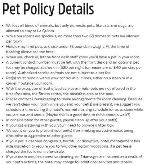 la quinta inns pet policy